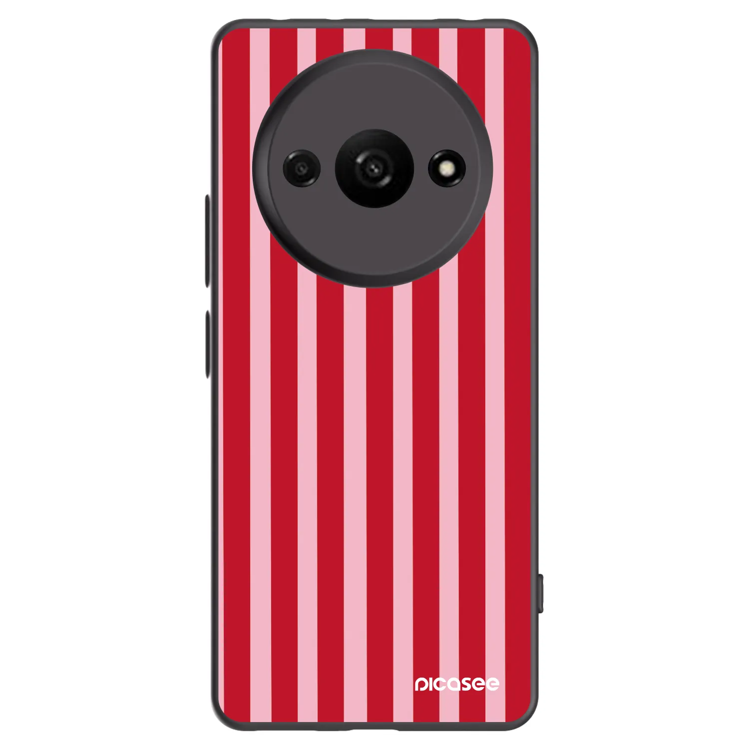 Picasee husă neagră din silicon pentru Xiaomi Redmi A3 - Lines red