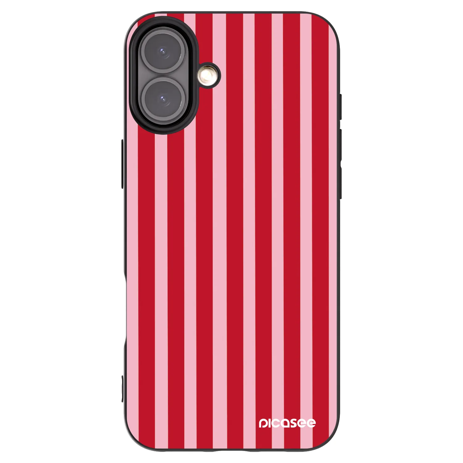 Picasee husă neagră din silicon pentru Apple iPhone 16 Plus - Lines red