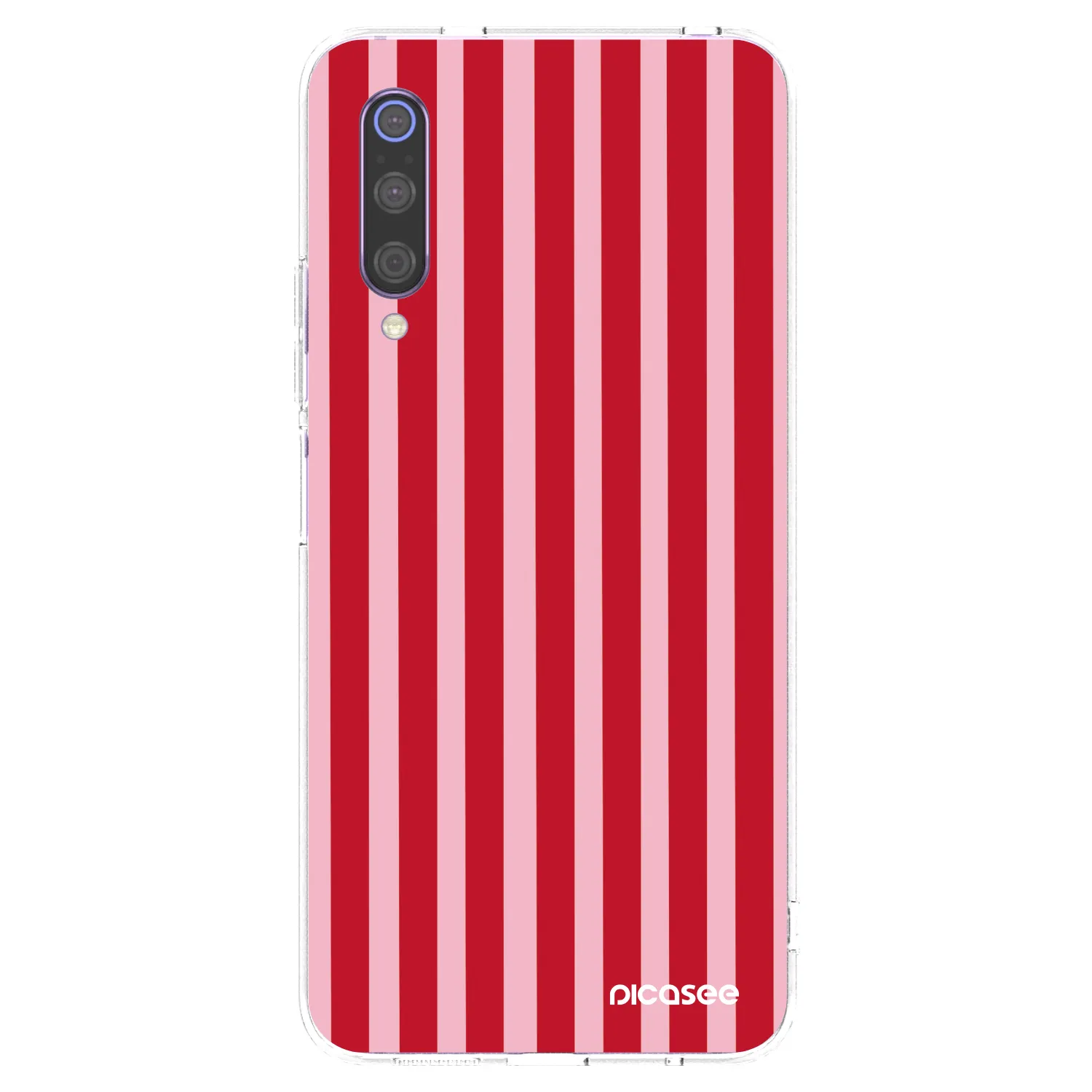 Picasee husă transparentă din silicon pentru Xiaomi Mi 9 - Lines red