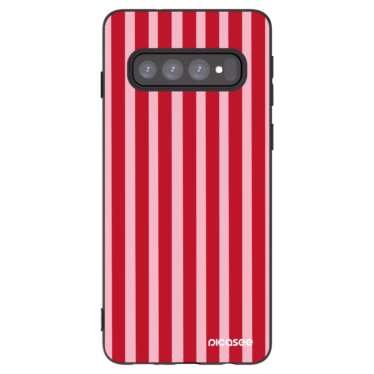 Picasee husă neagră din silicon pentru Samsung Galaxy S10 G973 - Lines red