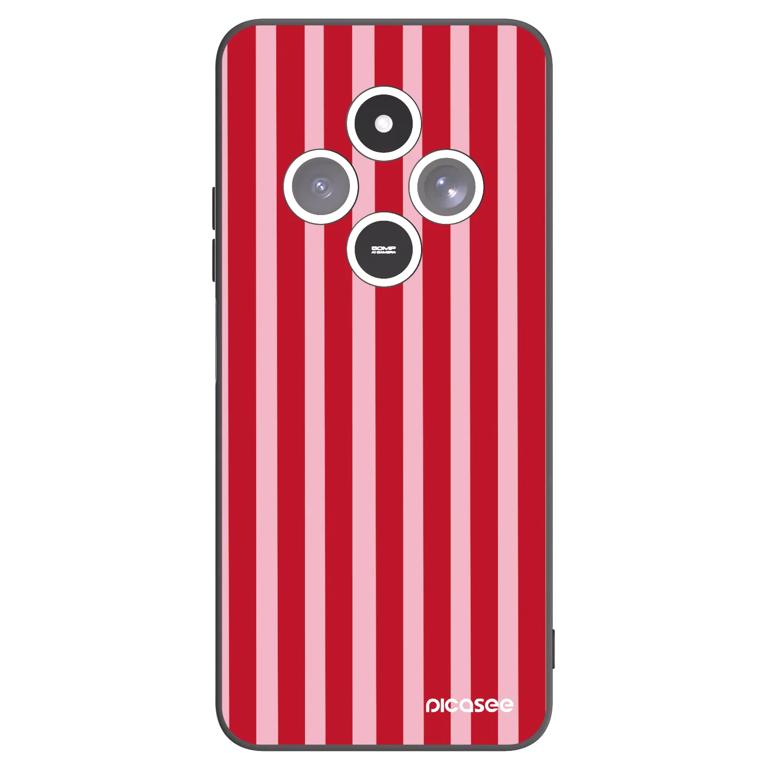 Picasee husă neagră din silicon pentru Xiaomi Redmi 14C - Lines red