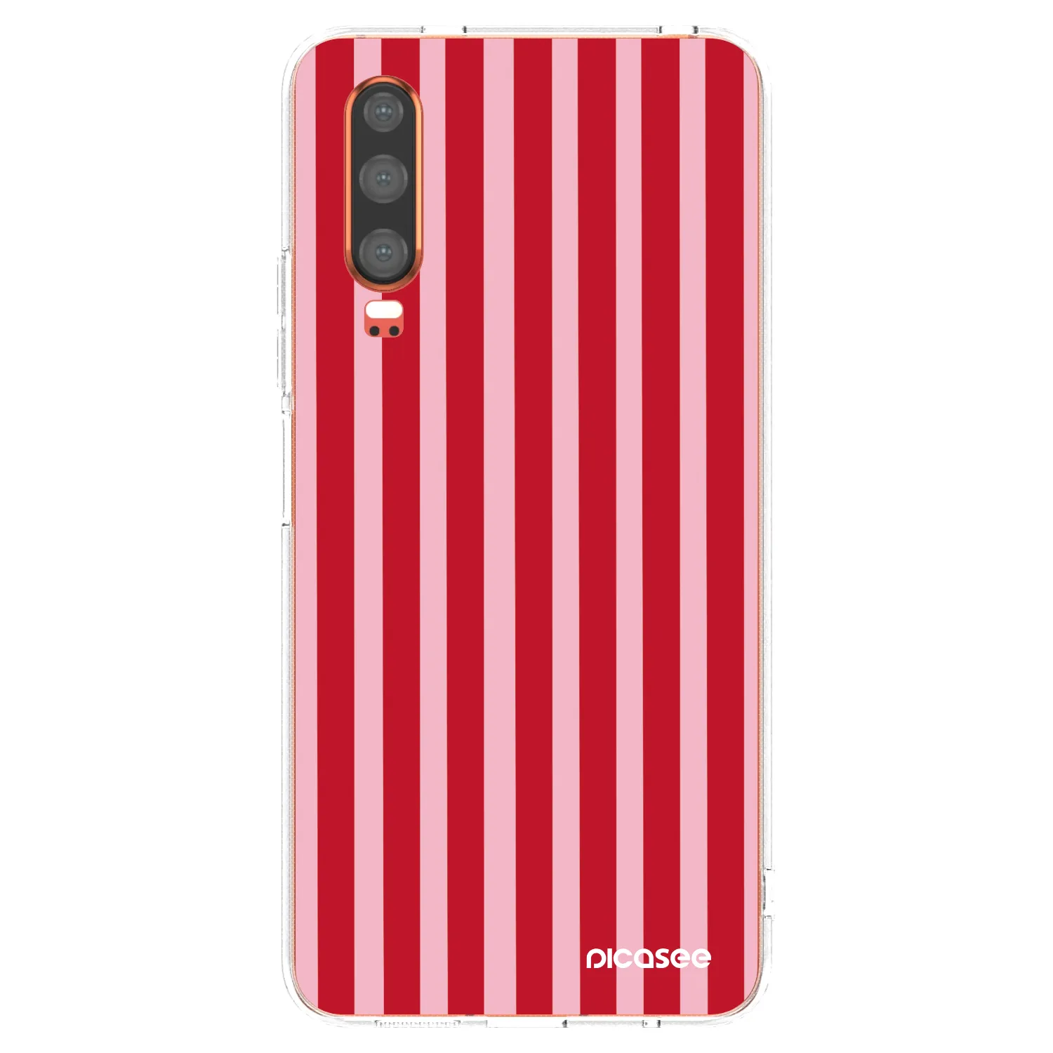Picasee husă transparentă din silicon pentru Huawei P30 - Lines red