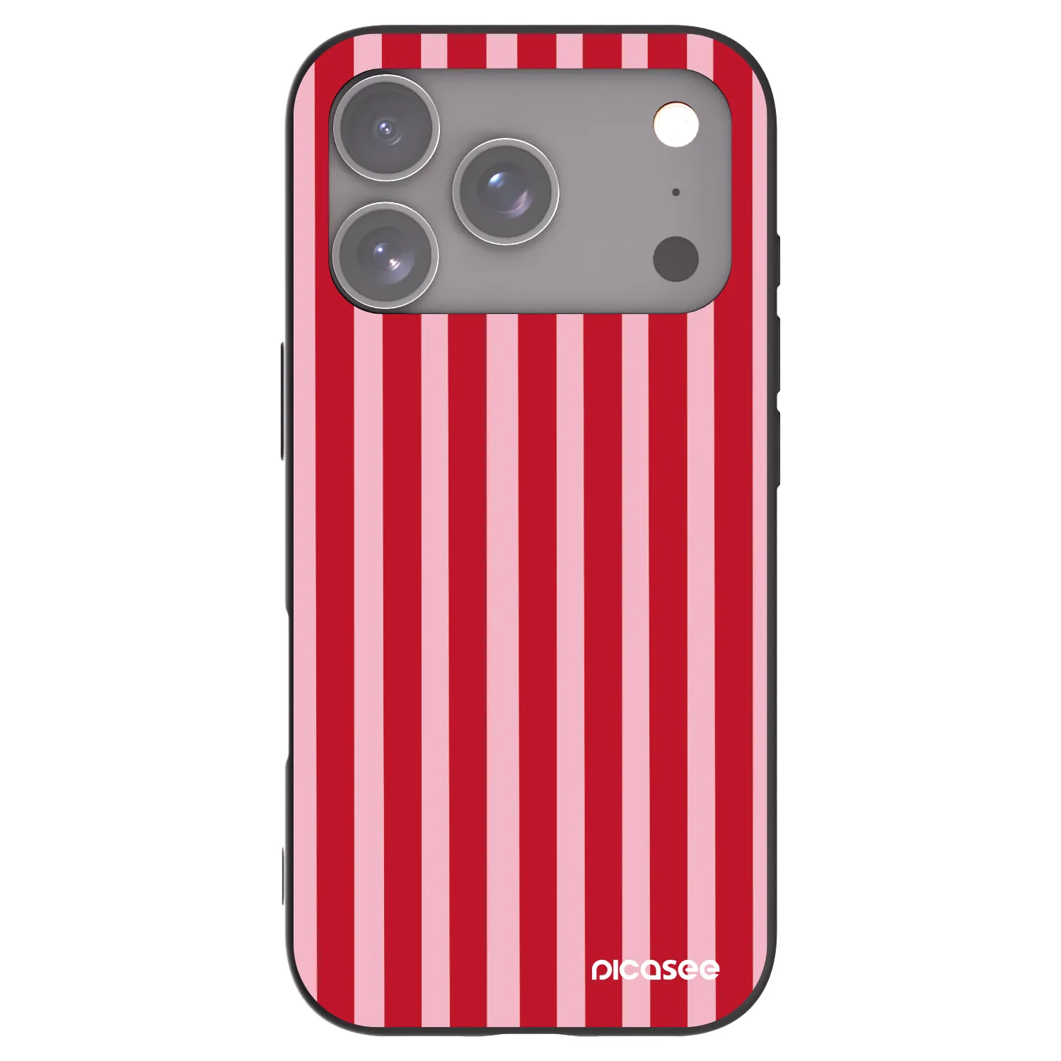 Picasee husă neagră din silicon pentru Apple iPhone 17 Pro - Lines red