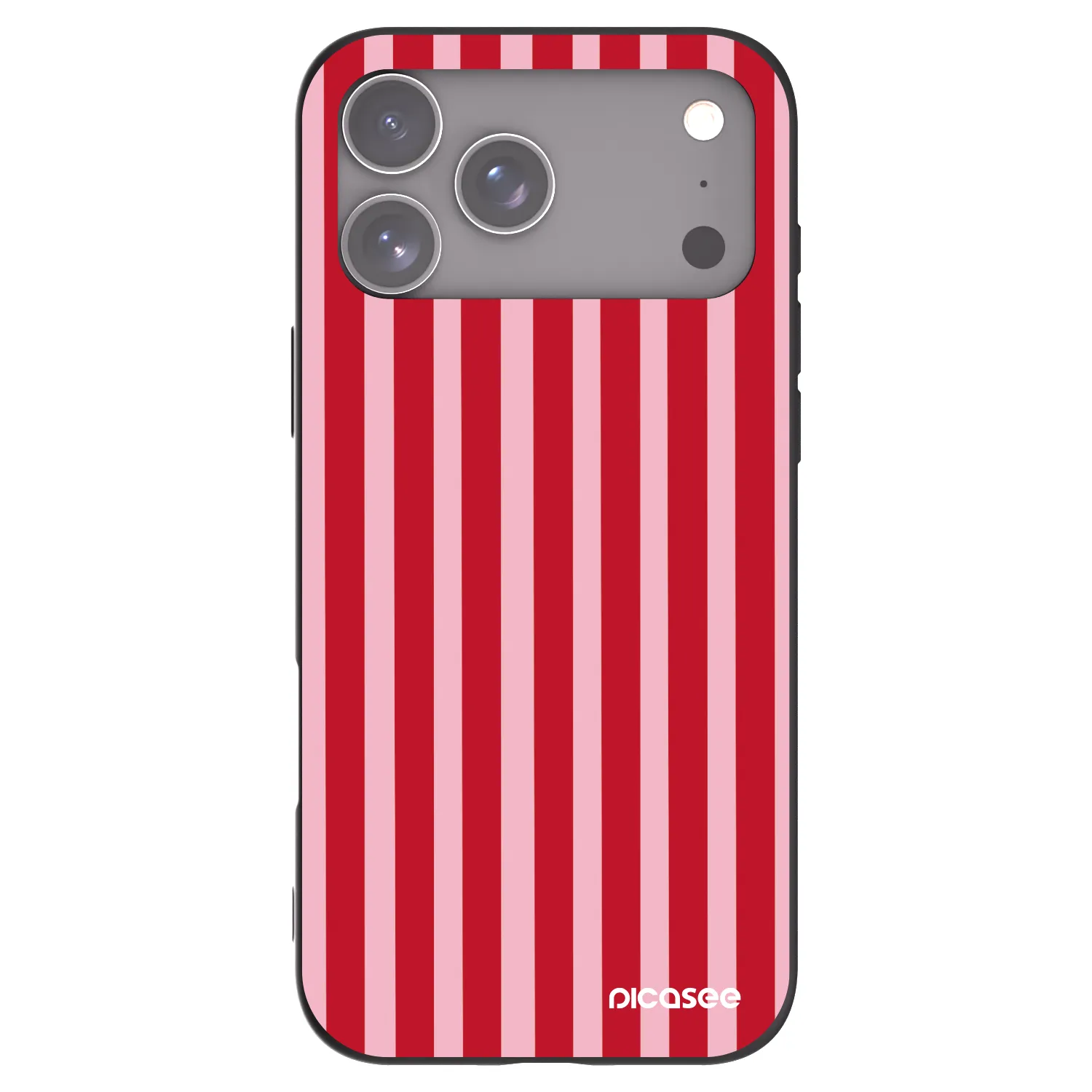 Picasee husă neagră din silicon pentru Apple iPhone 17 Pro Max - Lines red