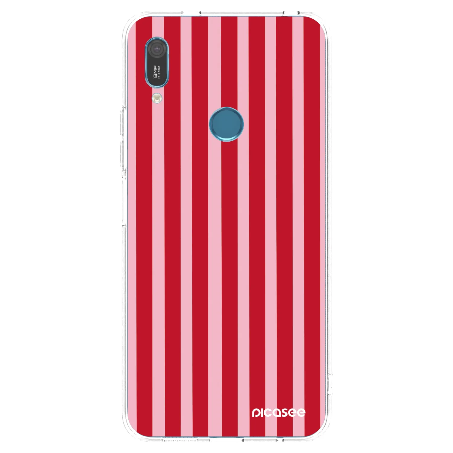 Picasee husă transparentă din silicon pentru Huawei Y6 2019 - Lines red