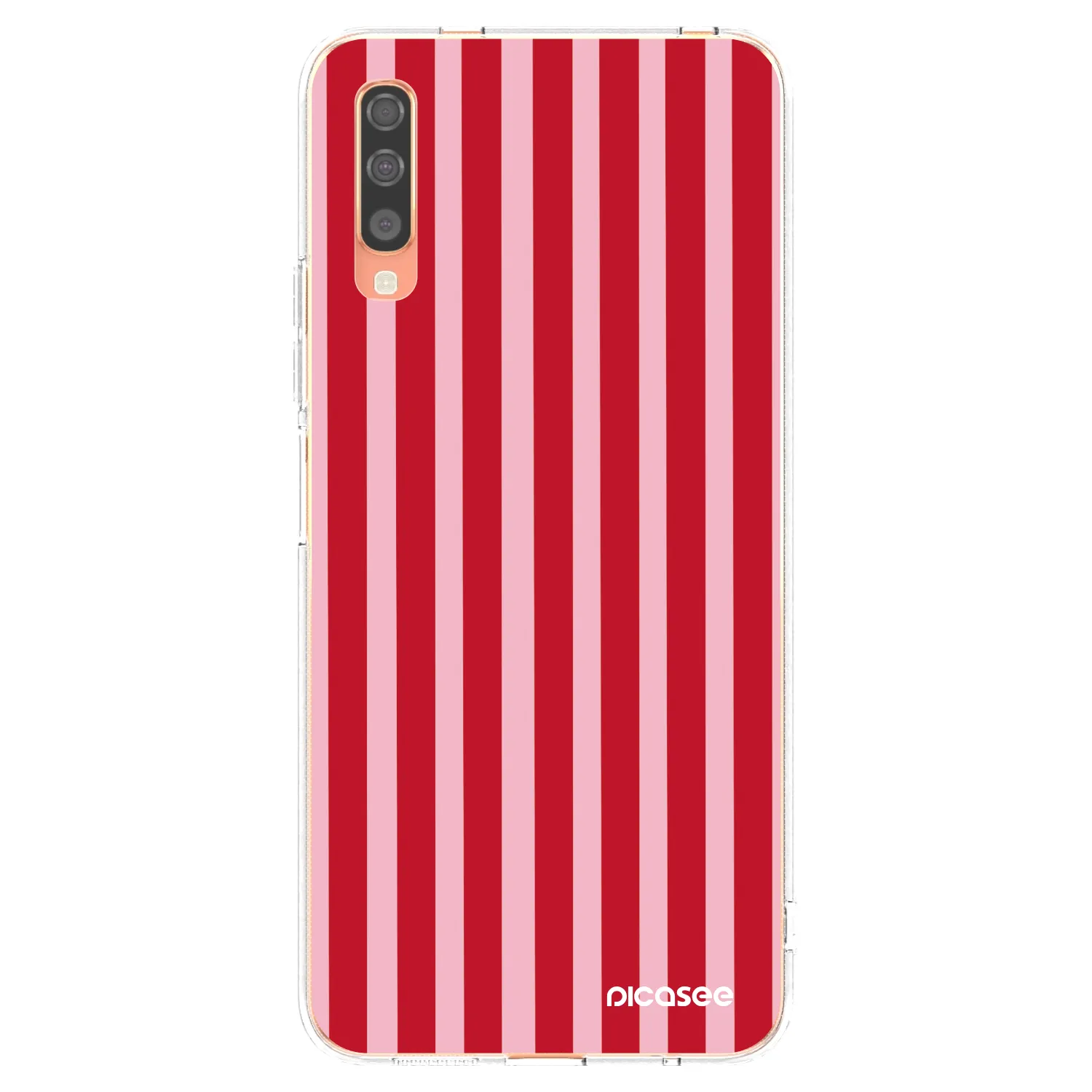 Picasee husă transparentă din silicon pentru Samsung Galaxy A70 A705F - Lines red