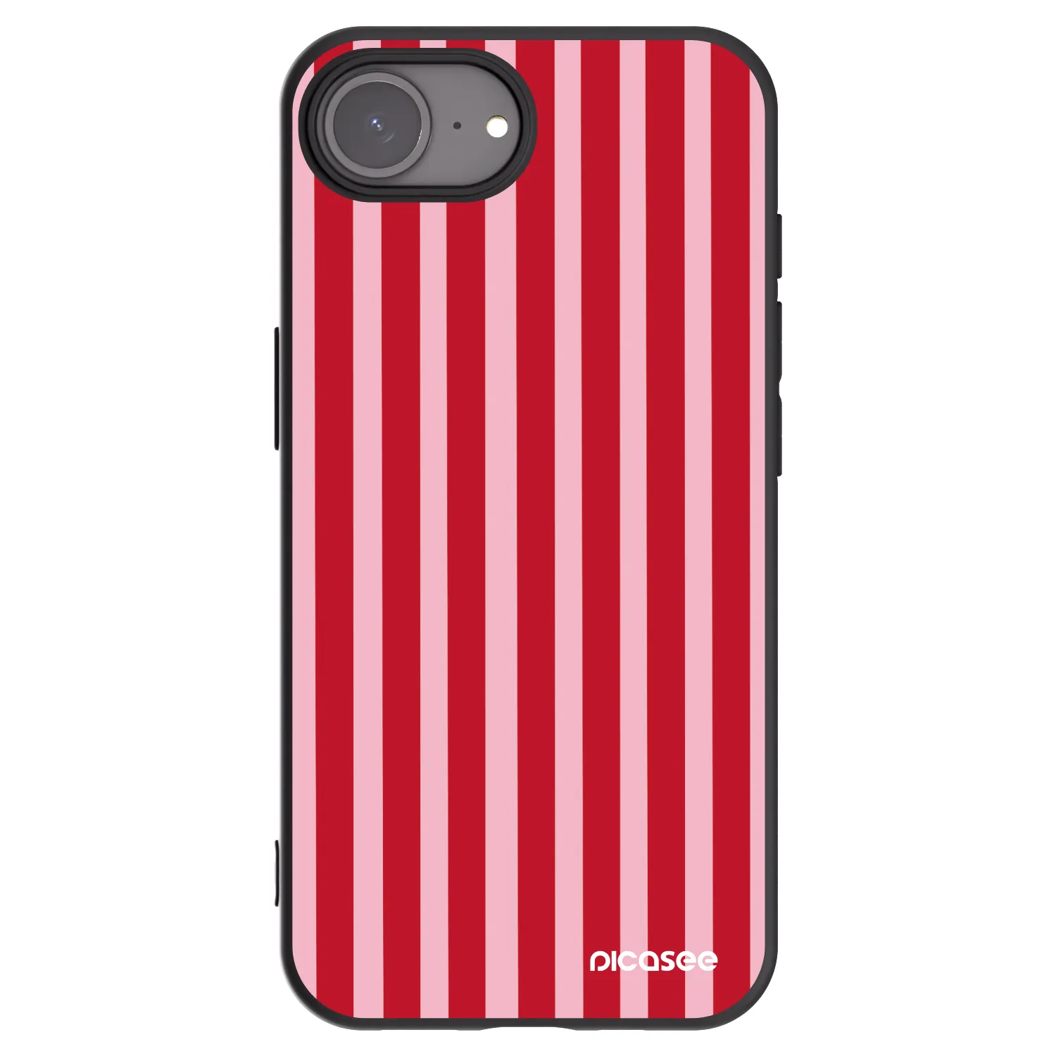 Picasee husă neagră din silicon pentru Apple iPhone 17e - Lines red