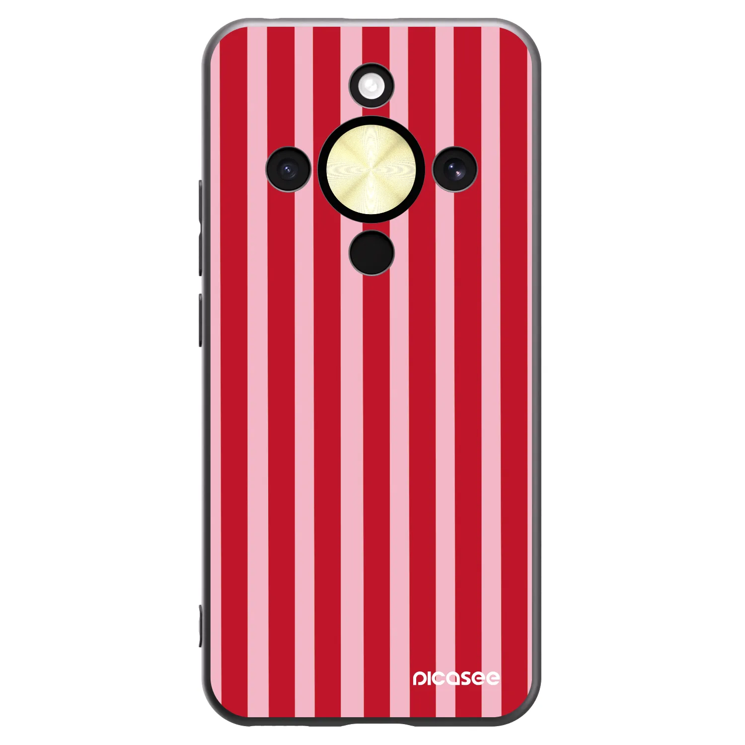 Picasee husă neagră din silicon pentru Honor Magic8 Lite 5G - Lines red