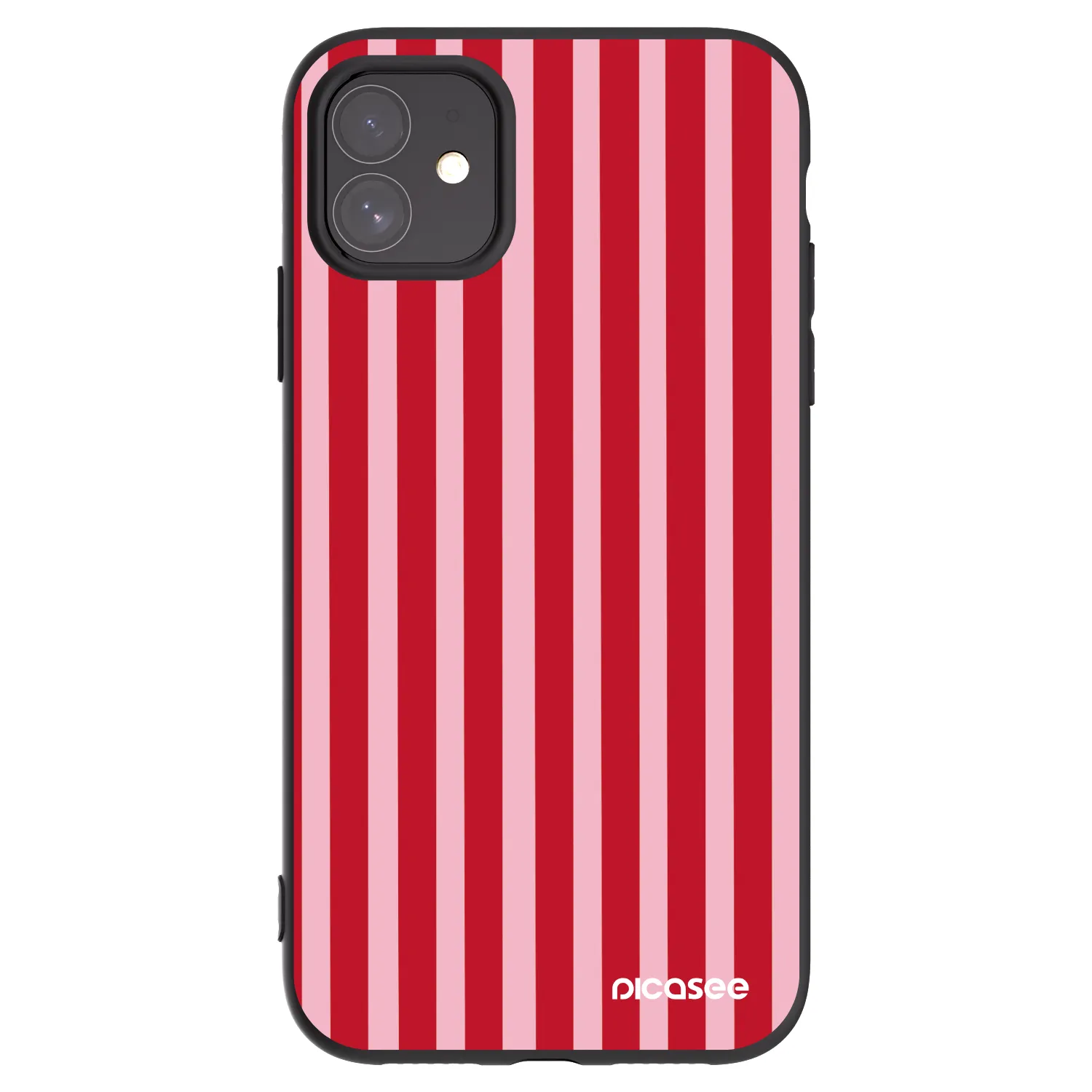 Picasee husă neagră din silicon pentru Apple iPhone 11 - Lines red