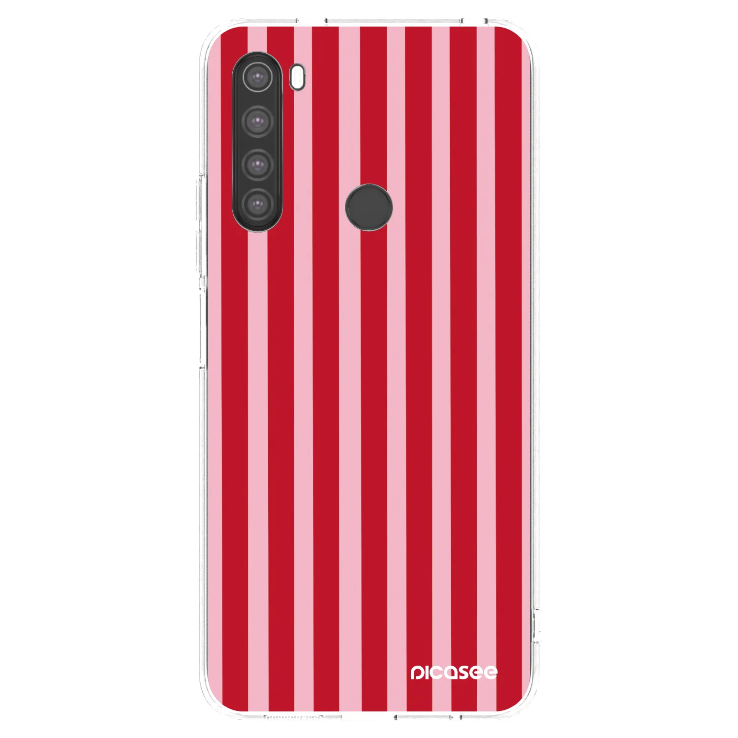 Picasee husă transparentă din silicon pentru Xiaomi Redmi Note 8 - Lines red