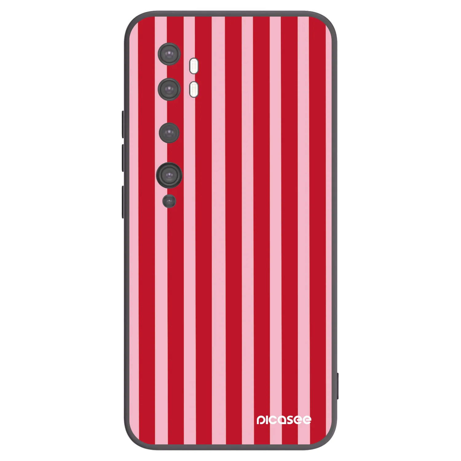 Picasee husă neagră din silicon pentru Xiaomi Mi Note 10 (Pro) - Lines red