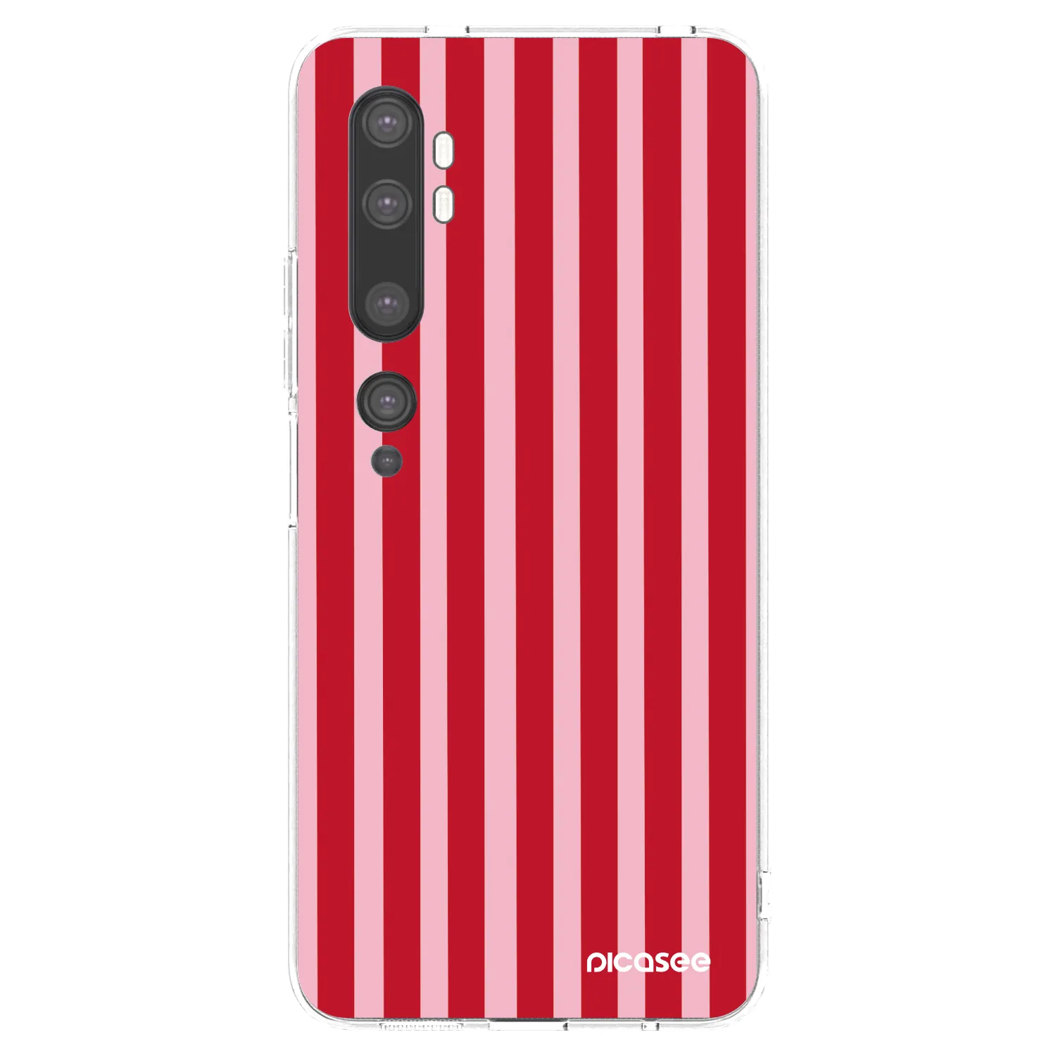 Picasee husă transparentă din silicon pentru Xiaomi Mi Note 10 (Pro) - Lines red