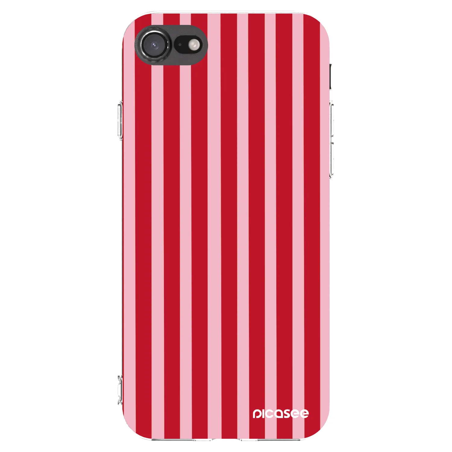 Picasee husă transparentă din silicon pentru Apple iPhone SE 2020 - Lines red