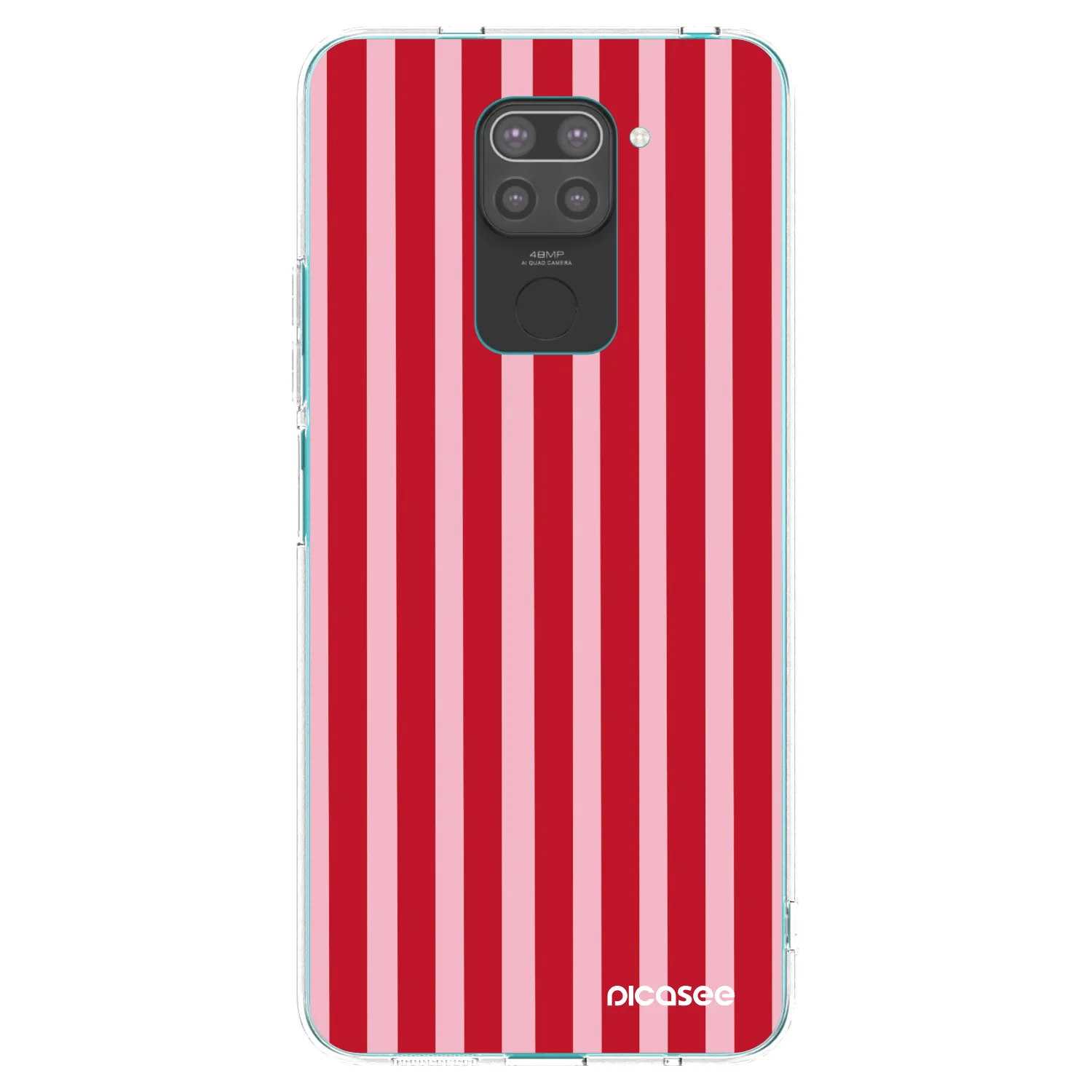 Picasee husă neagră din silicon pentru Xiaomi Redmi Note 9 - Lines red