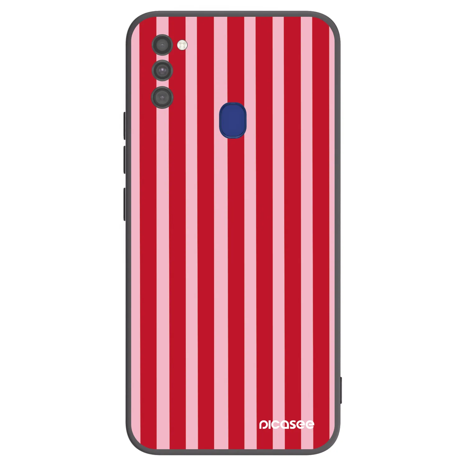 Picasee husă neagră din silicon pentru Samsung Galaxy M21 M215F - Lines red