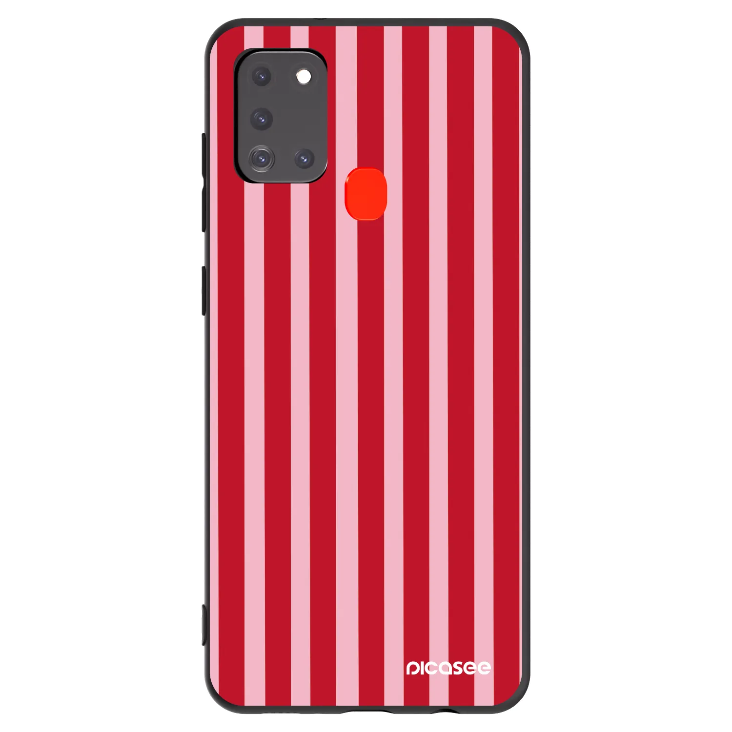 Picasee husă neagră din silicon pentru Samsung Galaxy A21s - Lines red