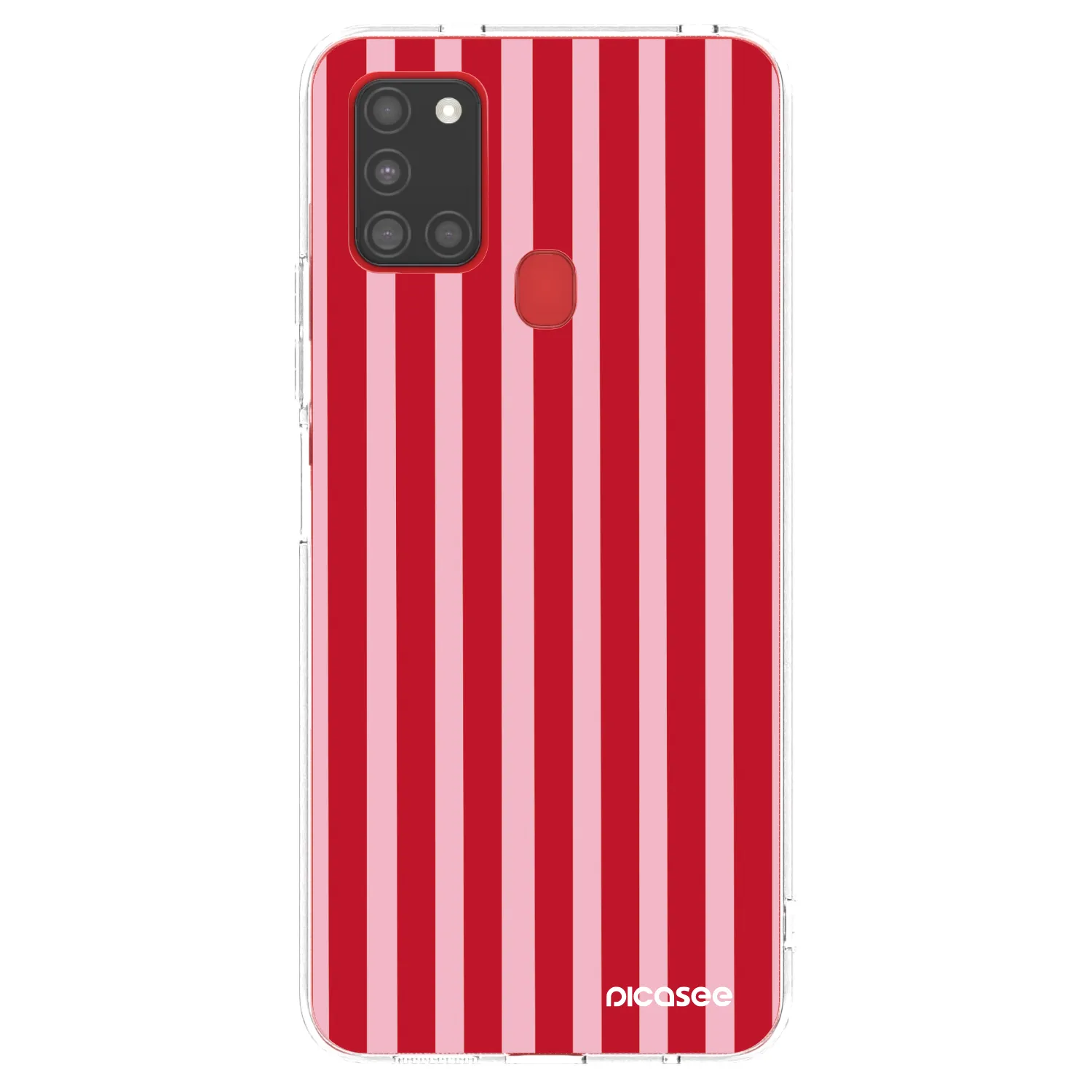 Picasee husă transparentă din silicon pentru Samsung Galaxy A21s - Lines red