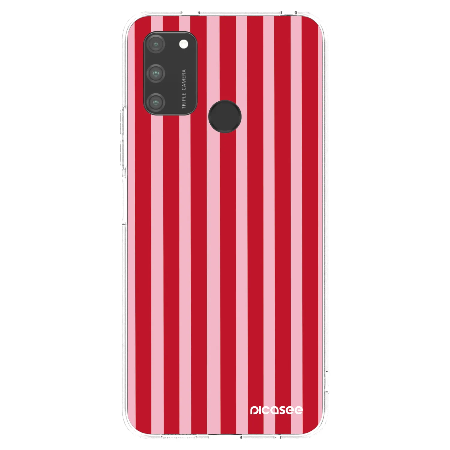 Picasee husă transparentă din silicon pentru Honor 9A - Lines red