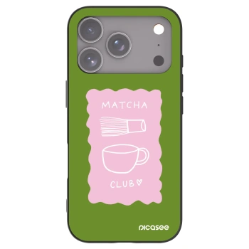 Picasee husă neagră din silicon pentru Apple iPhone 17 Pro - Matcha club