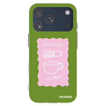 Picasee husă transparentă din silicon pentru Apple iPhone 17 Pro - Matcha club
