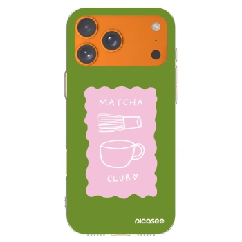 Picasee husă transparentă din silicon pentru Apple iPhone 17 Pro Max - Matcha club