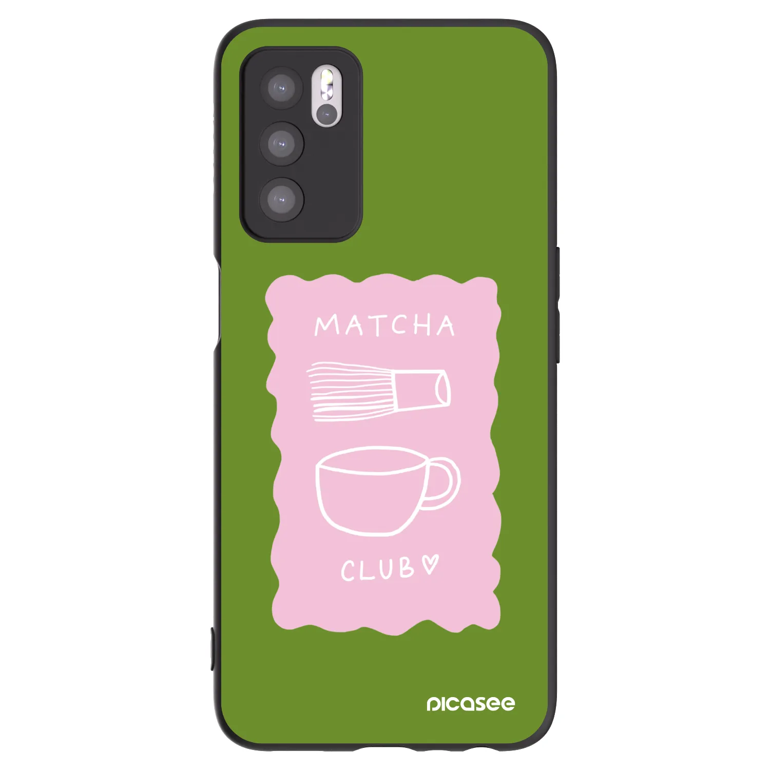 Picasee husă neagră din silicon pentru OPPO A16s - Matcha club