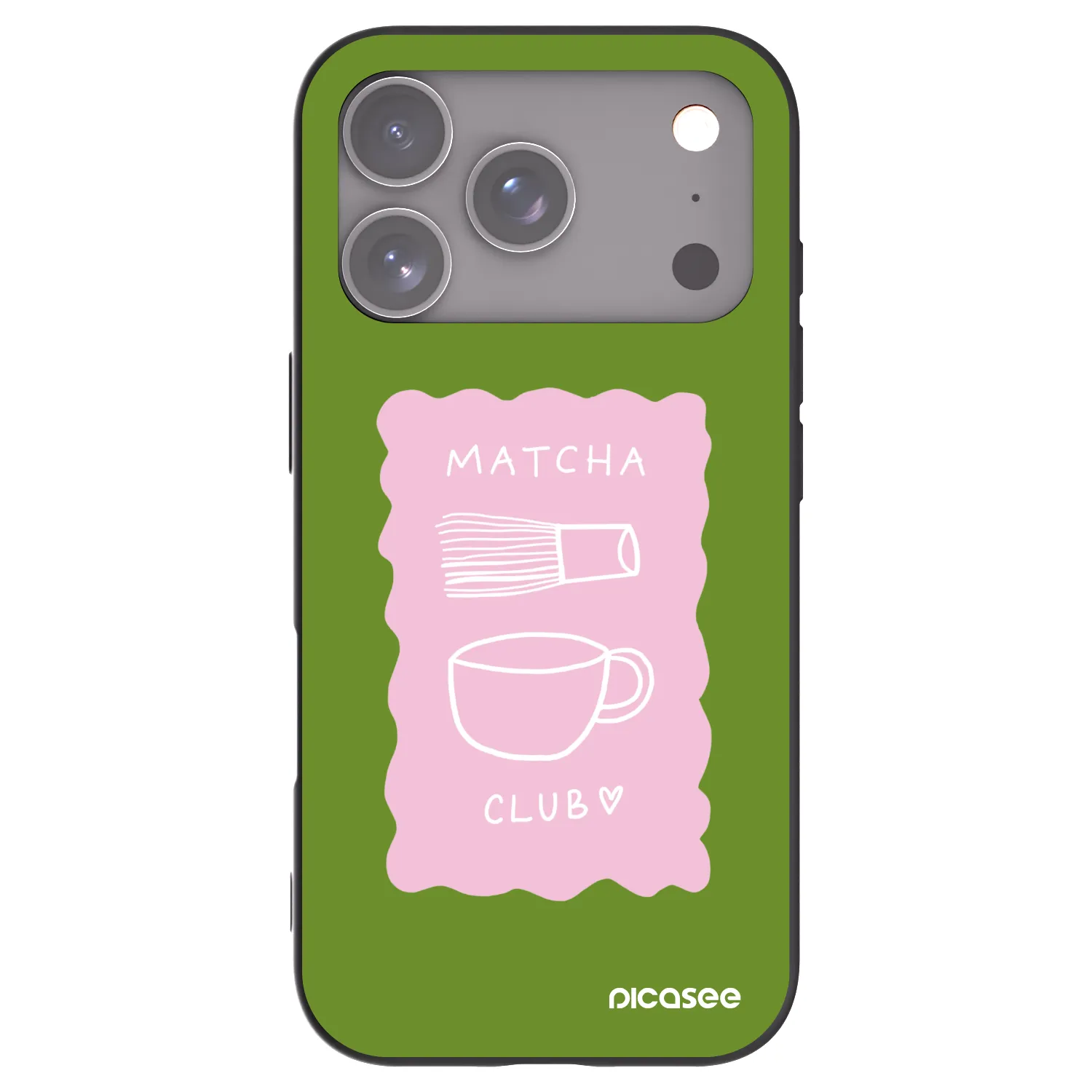Picasee husă neagră din silicon pentru Apple iPhone 17 Pro - Matcha club