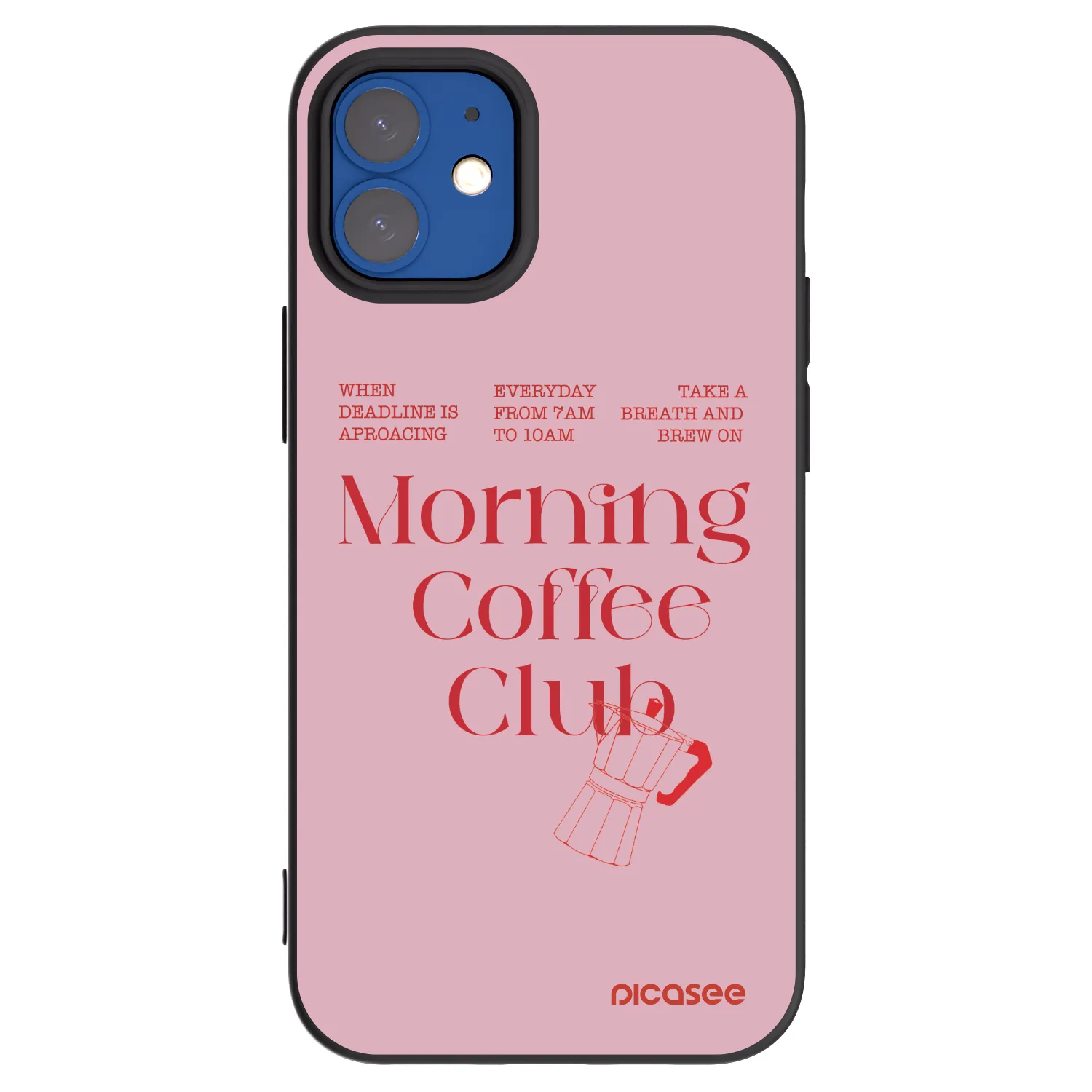 Picasee husă neagră din silicon pentru Apple iPhone 12 mini - Morning