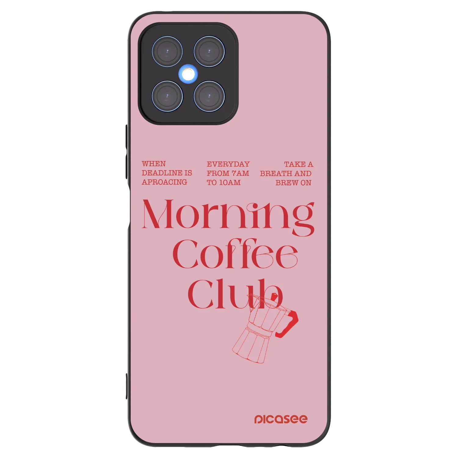 Picasee husă neagră din silicon pentru Honor X8 4G - Morning