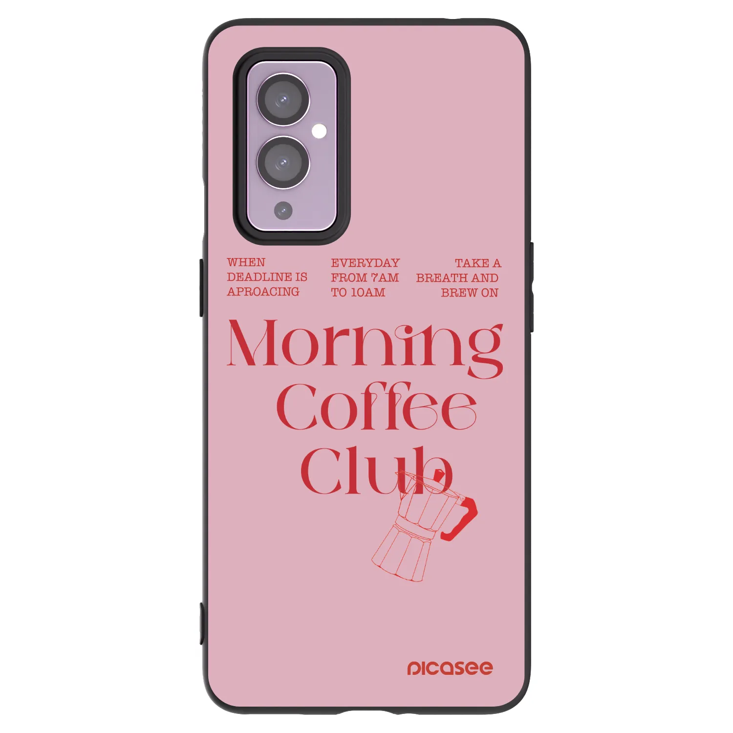 Picasee husă neagră din silicon pentru OnePlus 9 - Morning