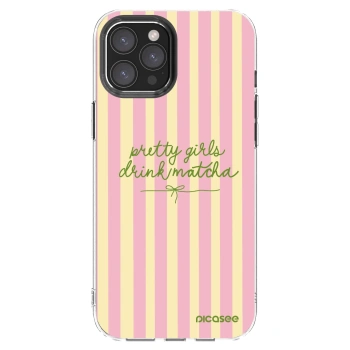 Picasee husă transparentă din silicon pentru Apple iPhone 12 Pro Max - Pretty matcha