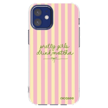 Picasee husă transparentă din silicon pentru Apple iPhone 12 mini - Pretty matcha