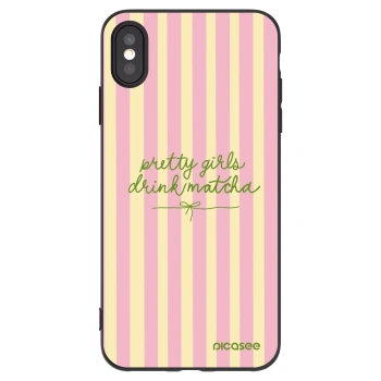 Picasee husă neagră din silicon pentru Apple iPhone XS Max - Pretty matcha