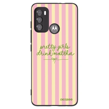 Picasee husă neagră din silicon pentru Motorola Moto G60 - Pretty matcha