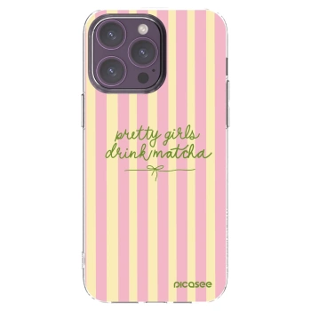 Picasee husă transparentă din silicon pentru Apple iPhone 14 Pro Max - Pretty matcha