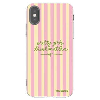 Picasee husă transparentă din silicon pentru Apple iPhone X/XS - Pretty matcha
