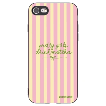 Picasee husă neagră din silicon pentru Apple iPhone 7 - Pretty matcha