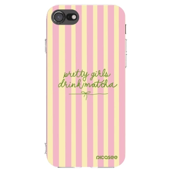 Picasee husă transparentă din silicon pentru Apple iPhone 7 - Pretty matcha