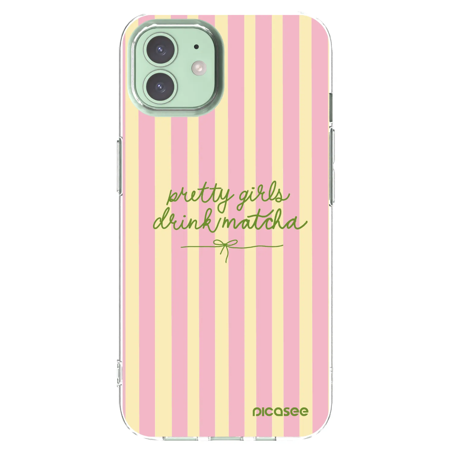 Picasee husă transparentă din silicon pentru Apple iPhone 12 Pro - Pretty matcha