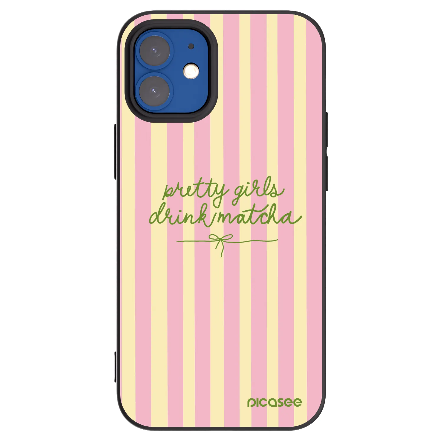 Picasee husă neagră din silicon pentru Apple iPhone 12 mini - Pretty matcha