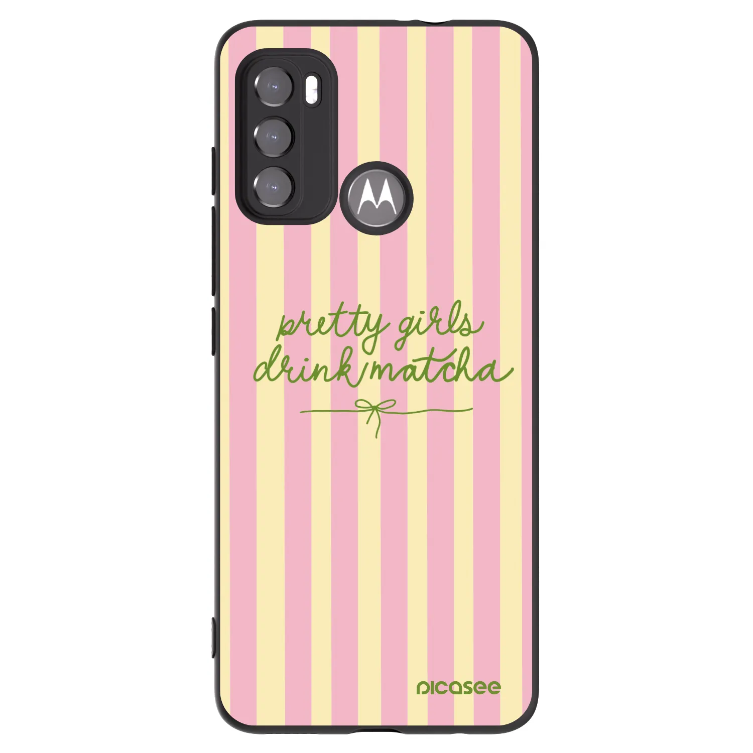 Picasee husă neagră din silicon pentru Motorola Moto G60 - Pretty matcha