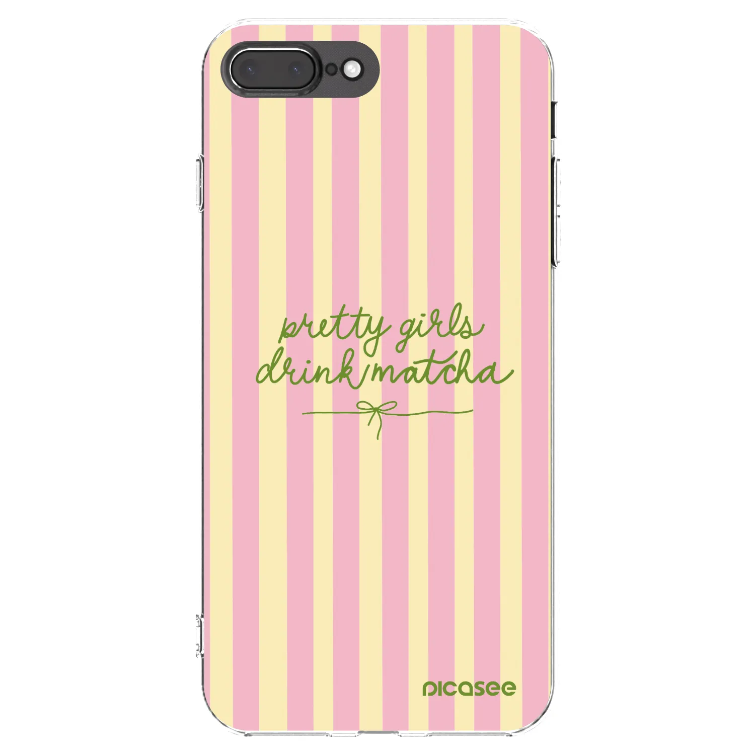 Picasee husă transparentă din silicon pentru Apple iPhone 8 Plus - Pretty matcha