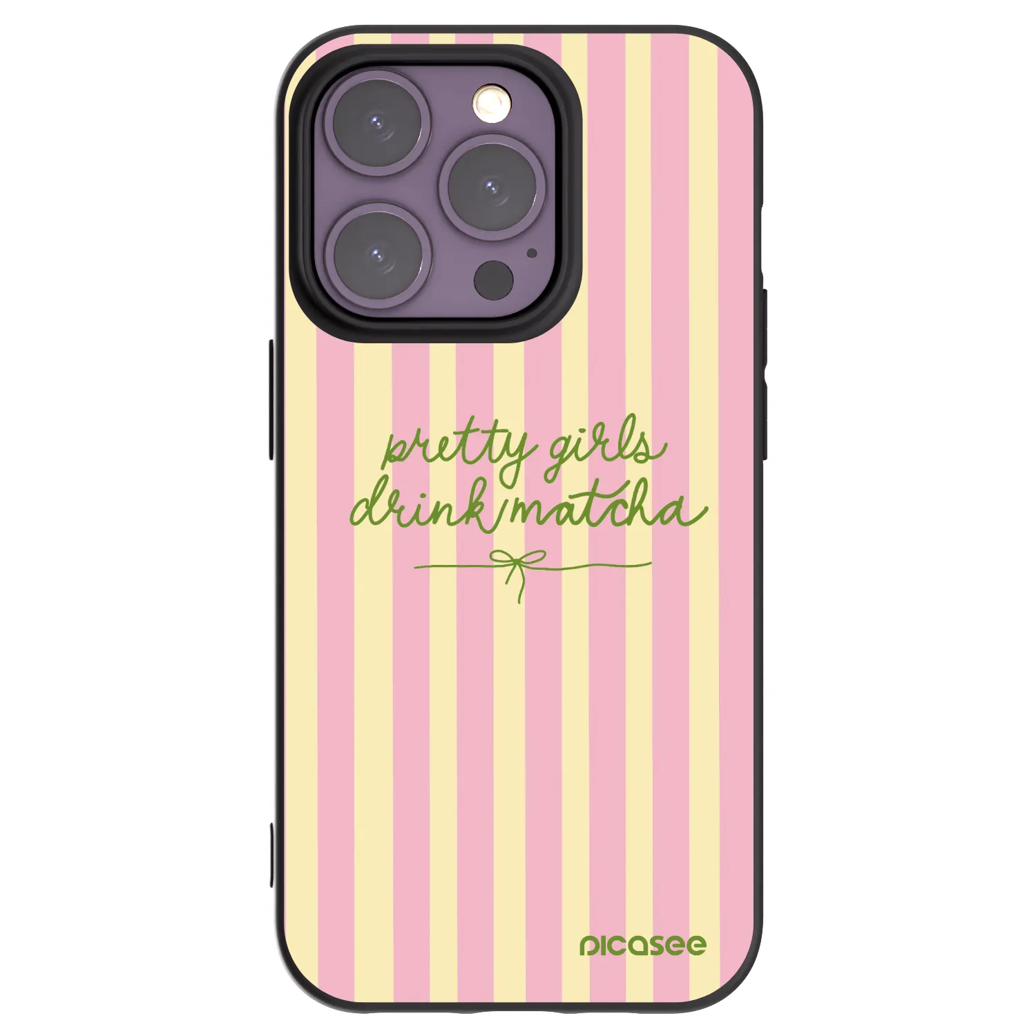 Picasee husă neagră din silicon pentru Apple iPhone 14 Pro - Pretty matcha