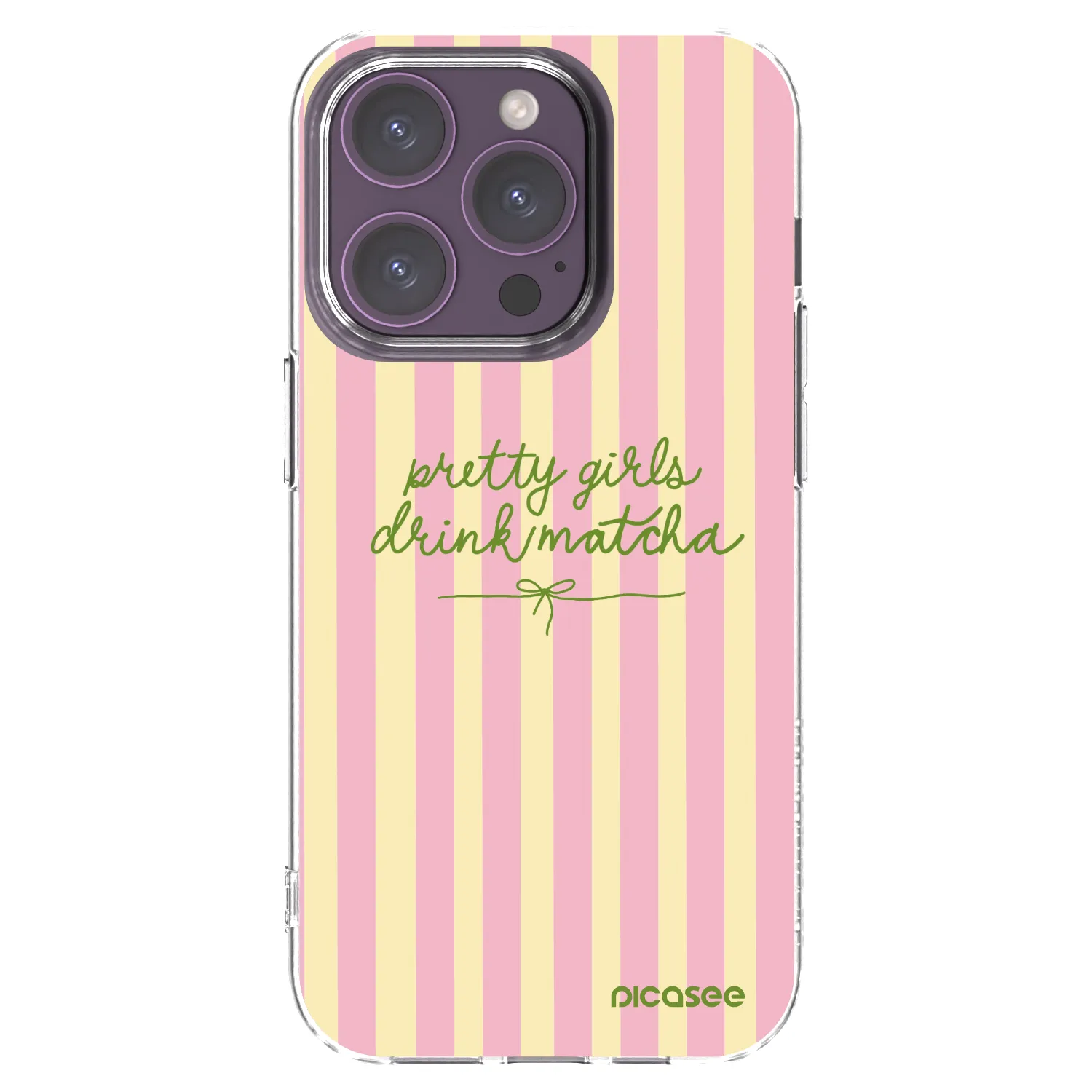 Picasee husă transparentă din silicon pentru Apple iPhone 14 Pro - Pretty matcha