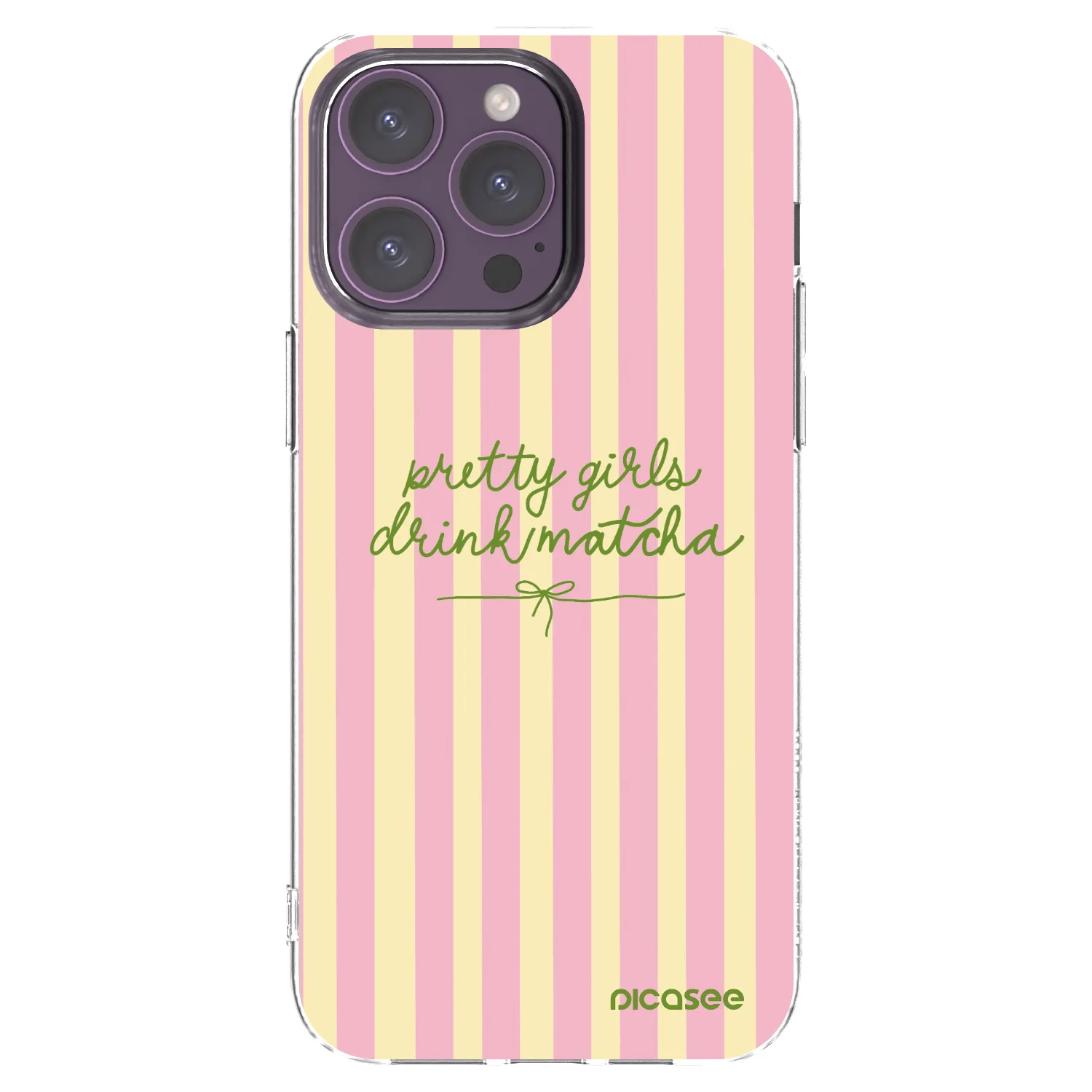 Picasee husă transparentă din silicon pentru Apple iPhone 14 Pro Max - Pretty matcha