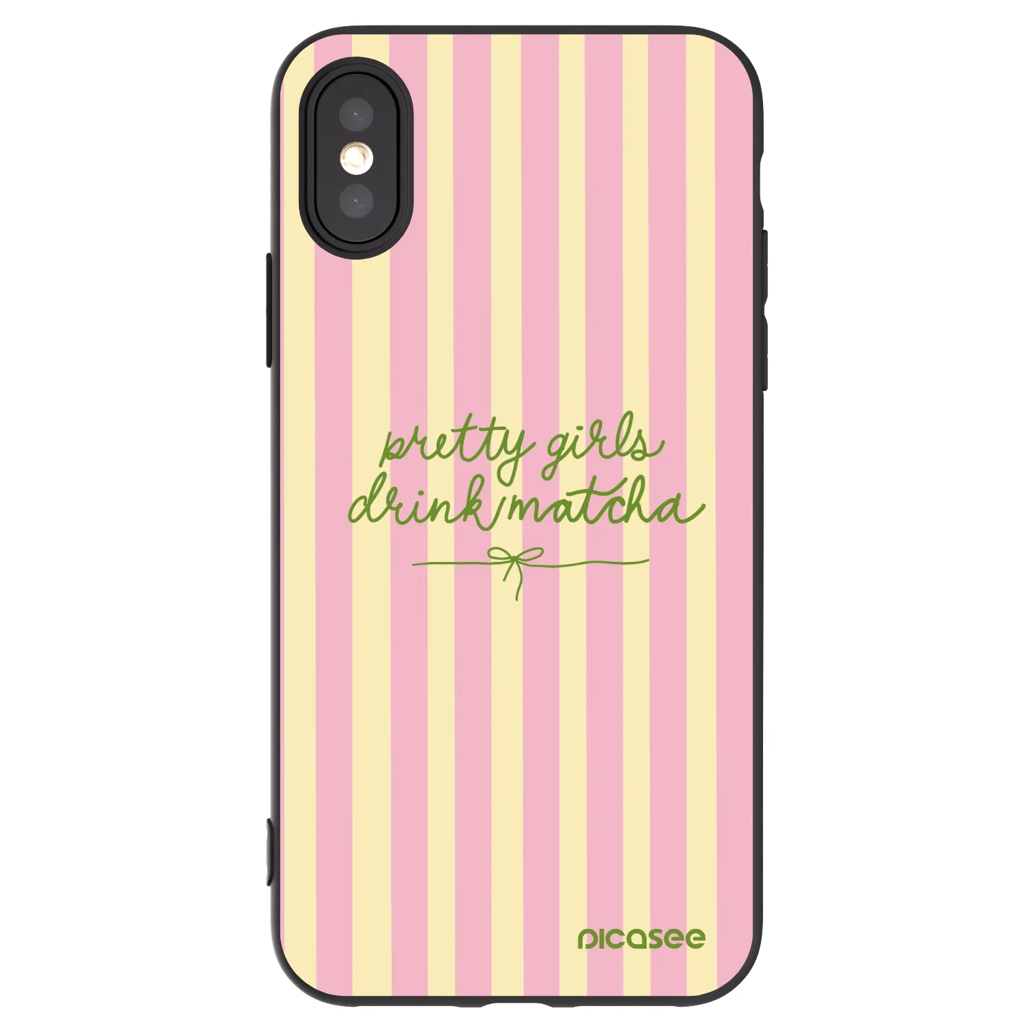 Picasee husă neagră din silicon pentru Apple iPhone X/XS - Pretty matcha