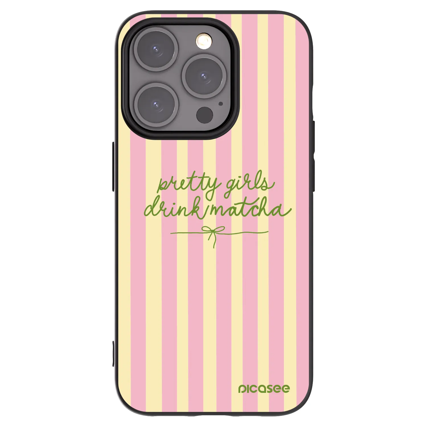 Picasee husă neagră din silicon pentru Apple iPhone 15 Pro - Pretty matcha