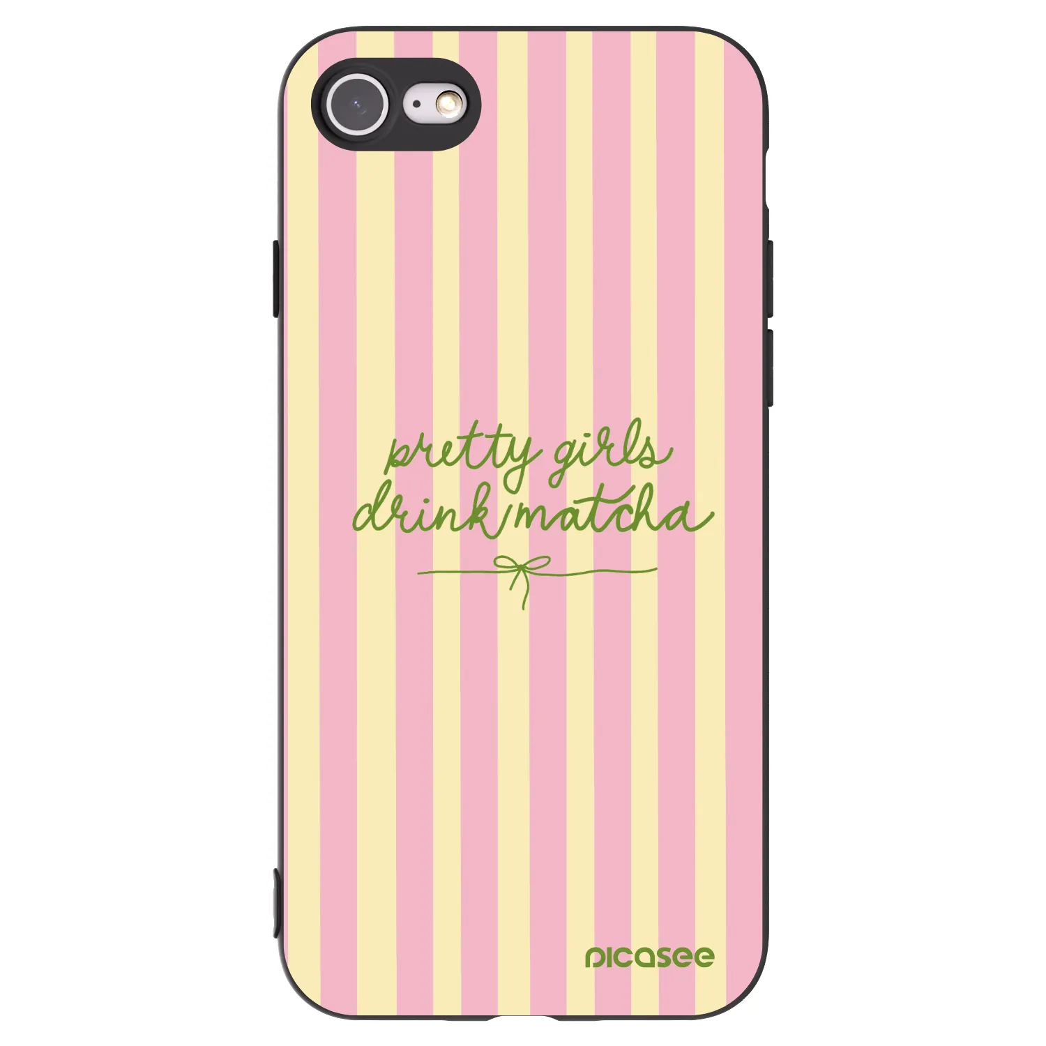 Picasee husă neagră din silicon pentru Apple iPhone 7 - Pretty matcha