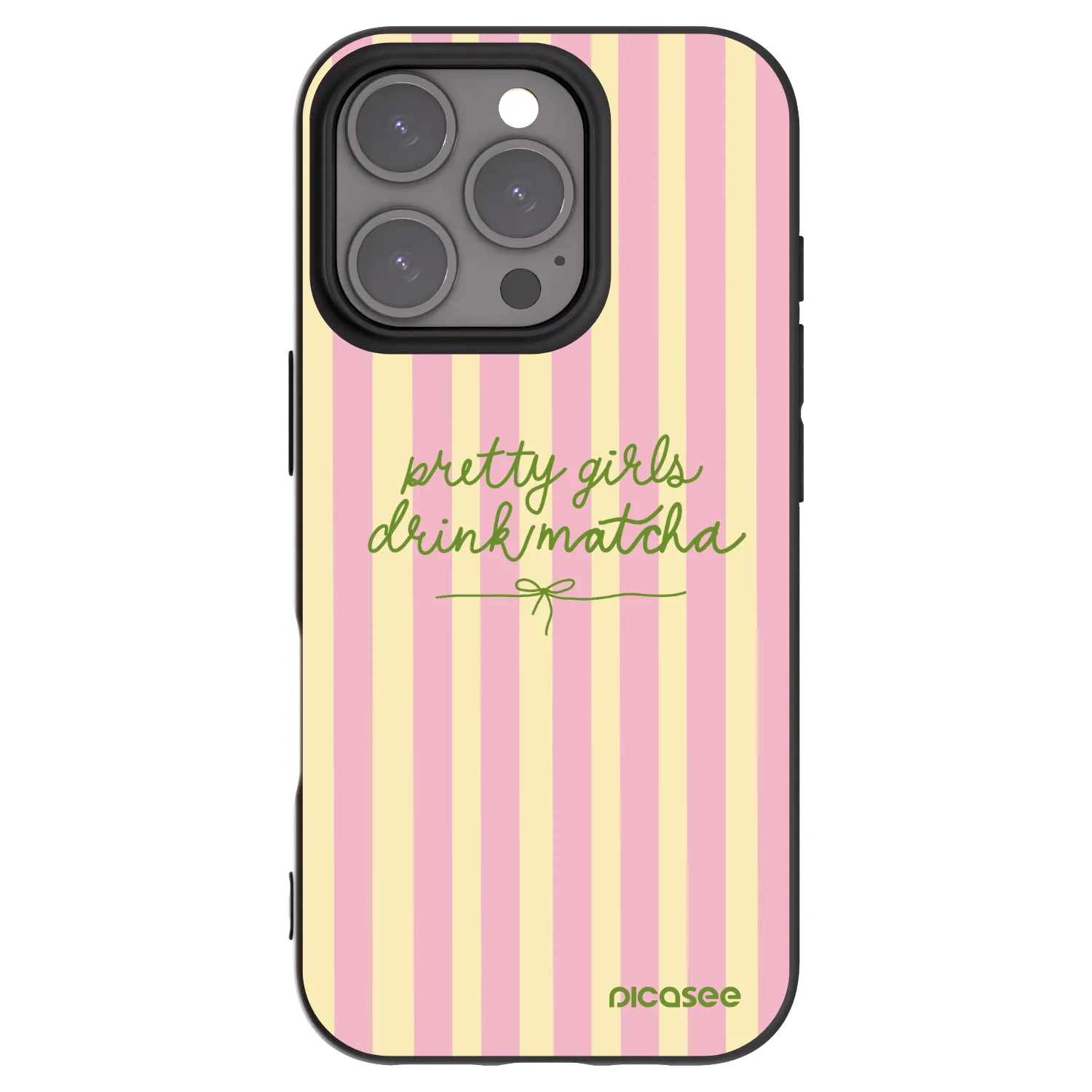 Picasee husă neagră din silicon pentru Apple iPhone 16 Pro - Pretty matcha
