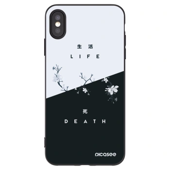 Picasee husă neagră din silicon pentru Apple iPhone XS Max - Life - Death